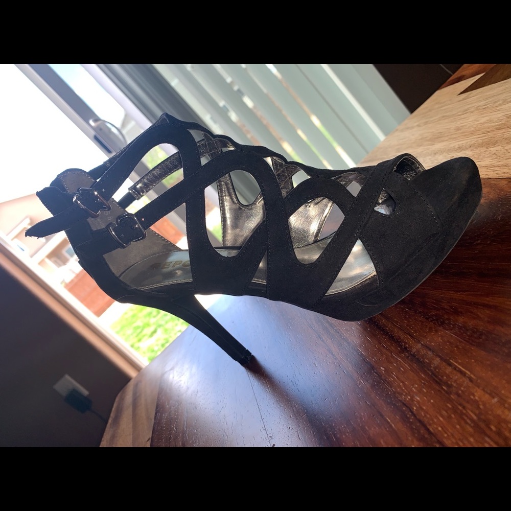 Report Black Strappy Heels